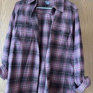 Plaid flannel Women’s Carhartt Long Sleeve Shirt - Pink, Purple and White